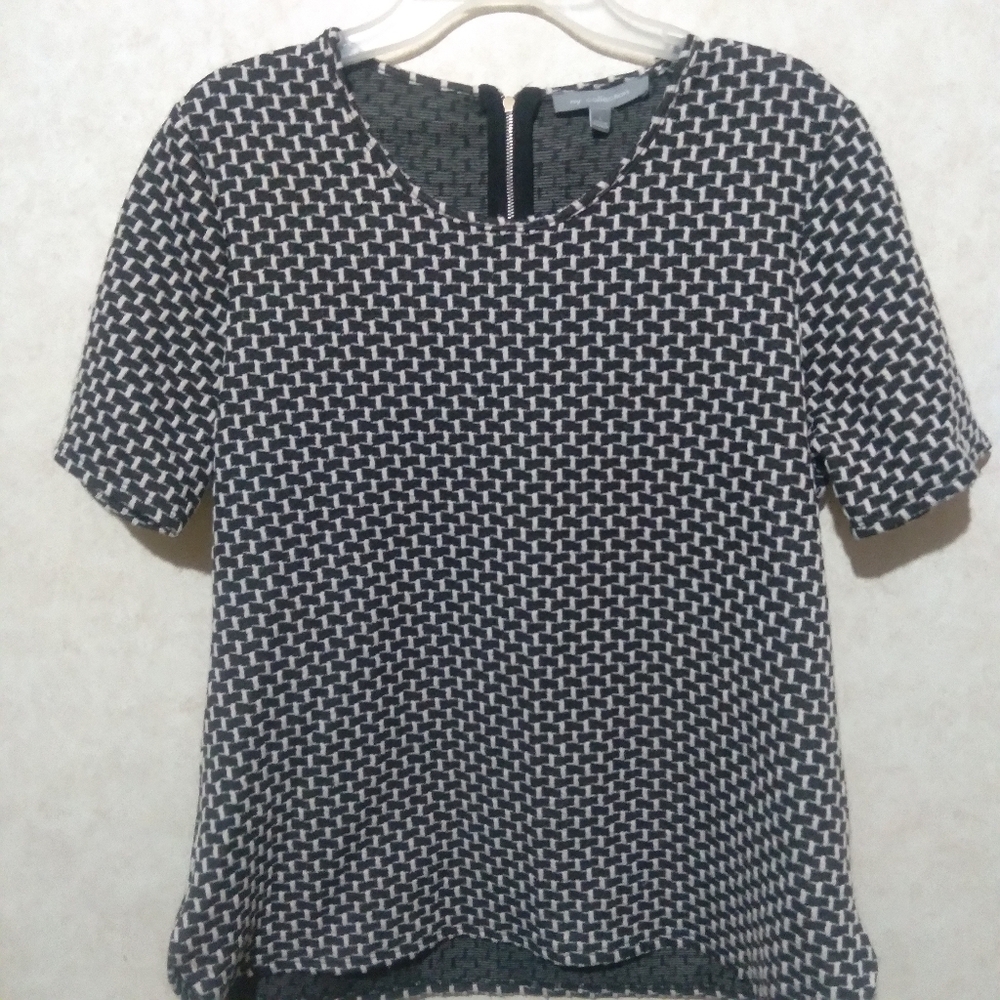 Ny Collections houndstooth design blouse size large